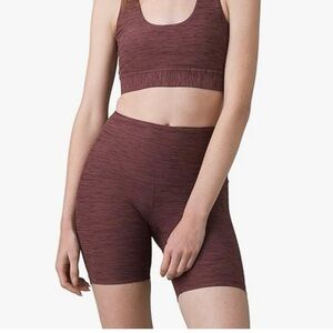 🆕 Prana Kimble Yoga Biker Short, Heathered Plum, Size M